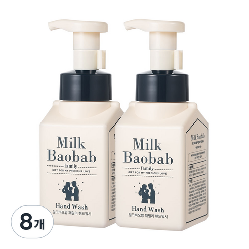 밀크바오밥 패밀리 핸드워시, 상큼한 오렌지껍질향, 300ml, 8개