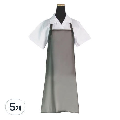 에이앤지 우레탄 H형 앞치마 소, 반투명 검정, 5개