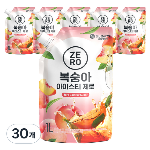 맥널티커피 복숭아 아이스티 제로, 1L, 30개