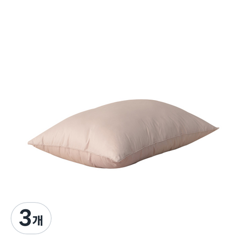 슬립온 통째로 빨아쓰는 베개, 핑크베이지, 3개