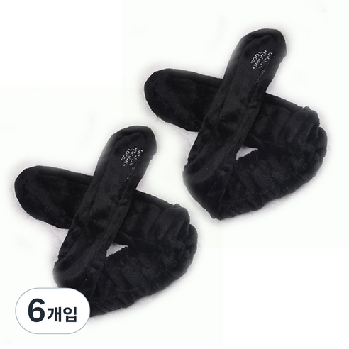 블럭마트 세안 밴드 토끼, 블랙, 6개