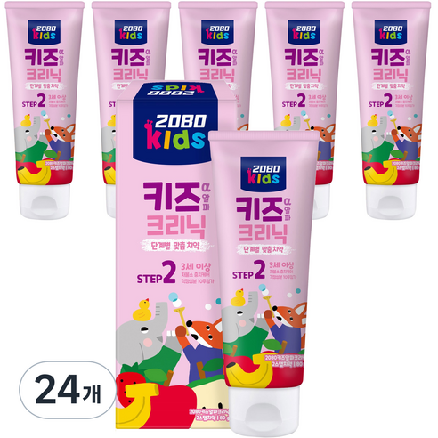 2080 키즈알파크리닉 2스텝 치약, 80g, 24개
