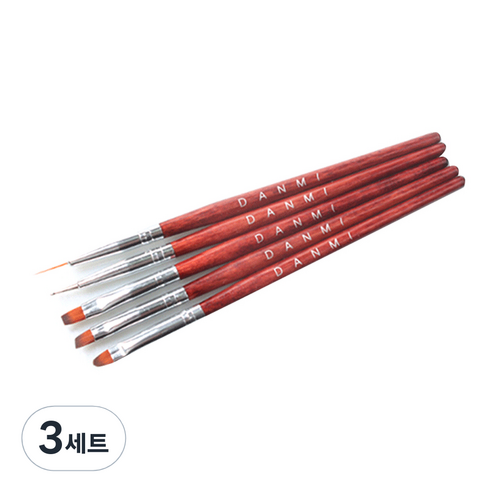 단미 젤네일 아티스트 브러쉬 5종 세트, 혼합 색상, 3세트