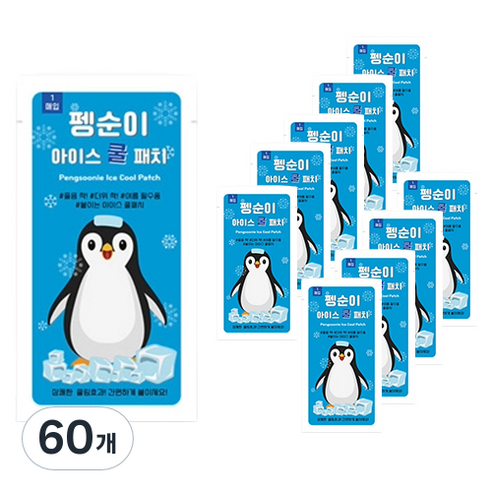 붙이는 아이스 쿨패치 랜덤발송, 60개