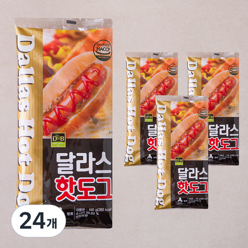 디엔비 달라스핫도그, 100g, 24개