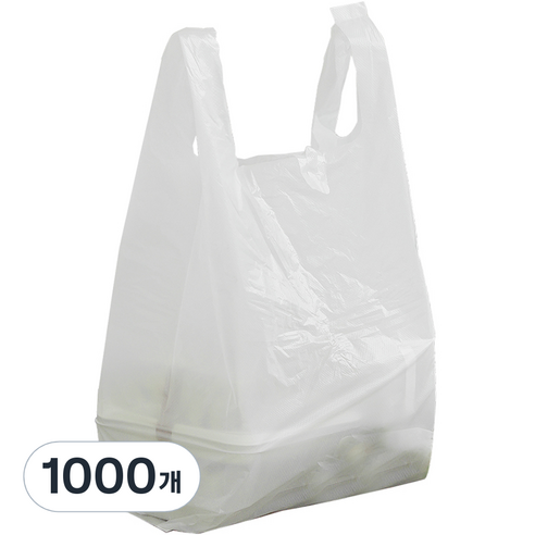 [국내생산] 유백 손잡이형 비닐봉투, 5L, 1000개