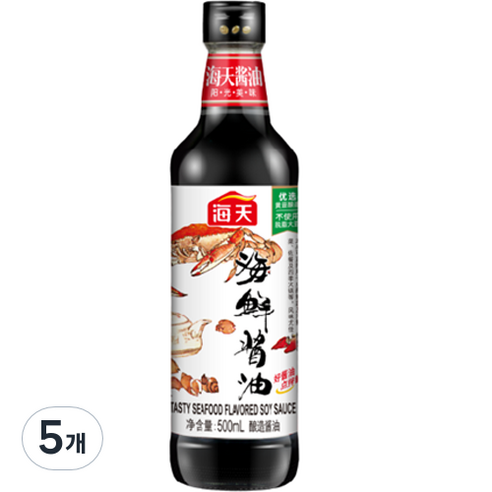 해천 해산물용 간장, 500ml, 5개
