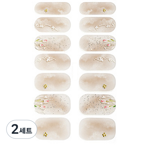 가이만 셀프 아트 네일스티커 세트, 2세트, ZX-3797