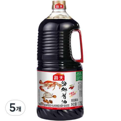 해천 해산물용 간장, 1.75L, 5개