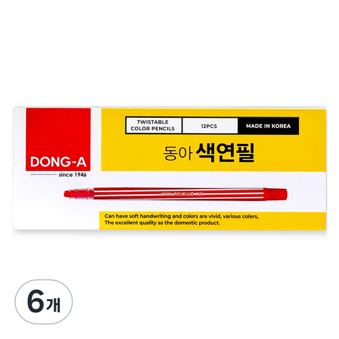 동아 샤프식 색연필 빨강 12p, 6개, 1개