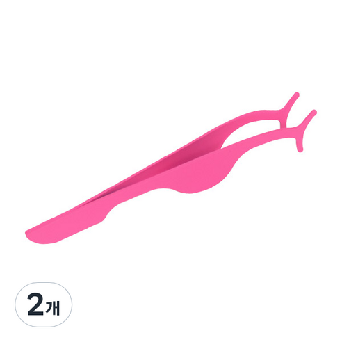 와이츄 속눈썹 집게 와이드형 베이직, 핑크, 2개