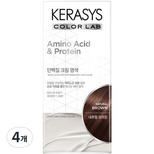 케라시스 단백질 크림 염모제 120g, 내추럴브라운, 4개