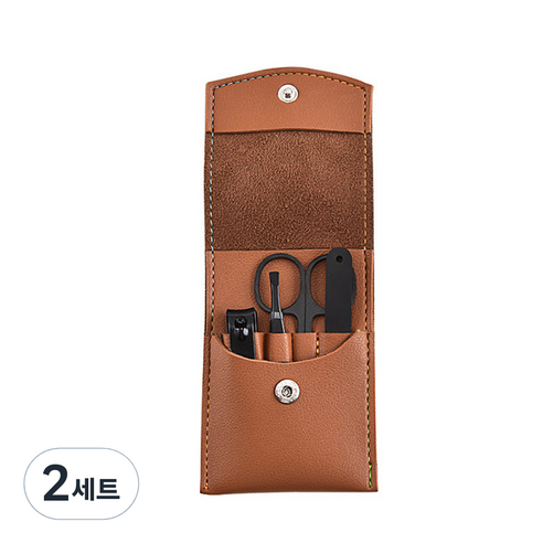 놀자리빙 클린맨 블랙에디션 네일 케어 도구 4종 세트, 브라운, 2세트