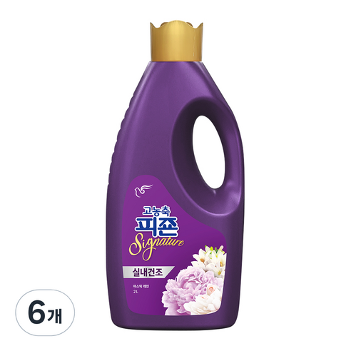 피죤 고농축 시그니처 섬유유연제 미스틱레인 본품, 2L, 6개