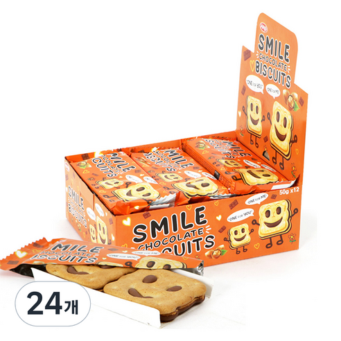 애니 스마일 초콜릿 비스킷, 24개, 50g