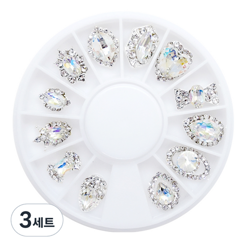메이브라운 네일파츠 01 다이아 네일스톤 12종, 혼합색상, 3세트