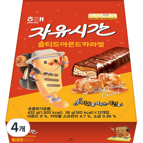 자유시간 솔티드 아몬드 카라멜 12p, 432g, 4개