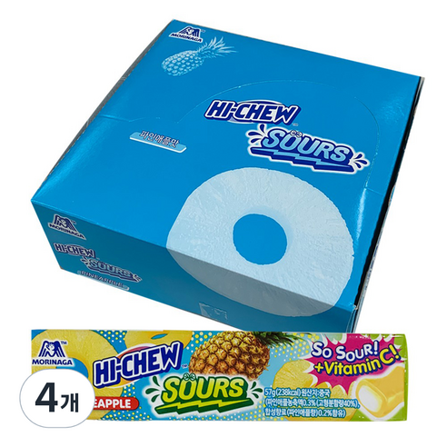 모리나가 하이츄 사우어 파인애플 12p, 684g, 4개