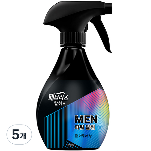 페브리즈 맨 데오드란트 파워 섬유탈취제 쿨아쿠아향 본품, 370ml, 5개, 쿨 아쿠아 향
