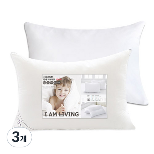 아임리빙 퓨어소프트터치 마이크로화이버 베개솜 + 베개커버 세트, 화이트, 3개
