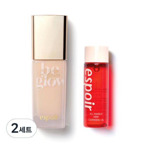 에스쁘아 프로 테일러 파운데이션 비글로우 30ml + 올 메이크업 딥 클렌징 오일 25ml 기획세트, 4호 페탈(파운데이션), 2세트