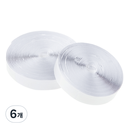 코멧 홈 롤타입 찍찍이 테이프 화이트 20mm x 6m, 6개