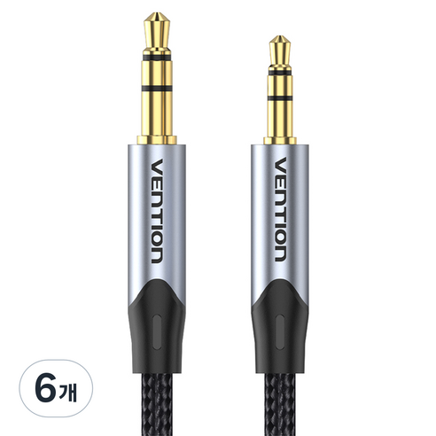 벤션 프리미엄 3.5mm to 2.5mm 양방향 오디오 AUX 케이블 0.5m, BKFHD, 메탈그레이, 6개