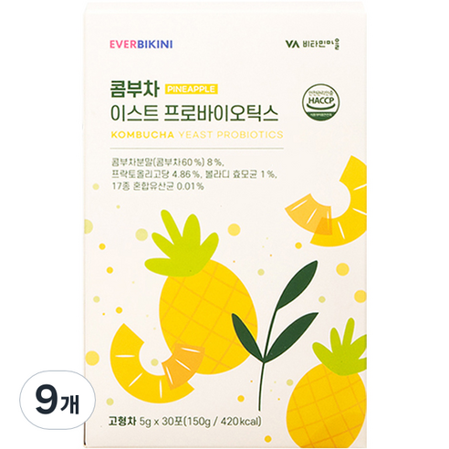 에버비키니 콤부차 이스트 프로바이오틱스 30p, 9개, 150g