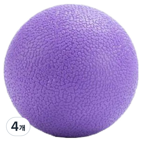 로이 TPE 지압 스트레칭 마사지볼, 4개, Purple