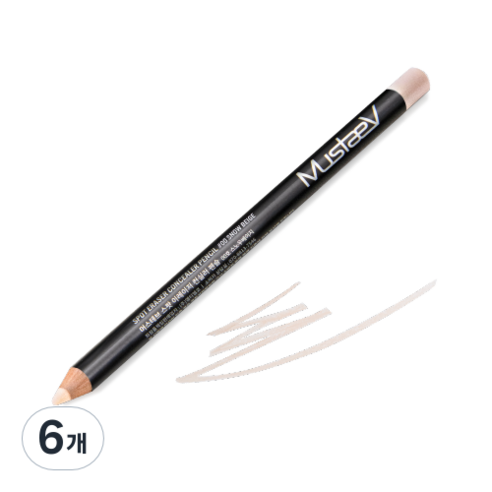 머스테브 스팟 이레이저 컨실러 펜슬 2.5g, 00호 스노우베이지, 6개