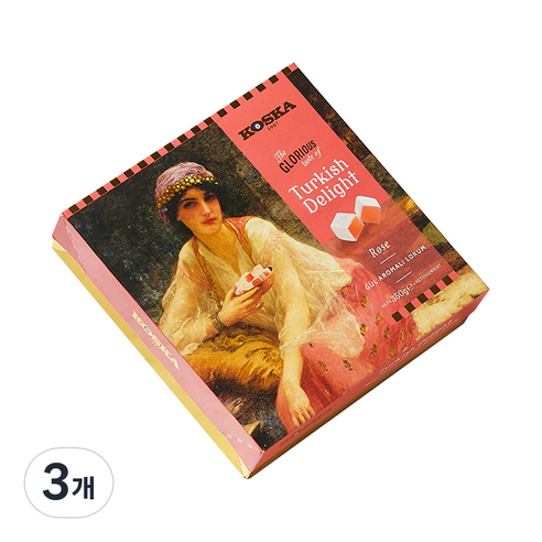 코스카 로즈 터키쉬 딜라이트 카이막 로쿰 젤리, 350g, 3개