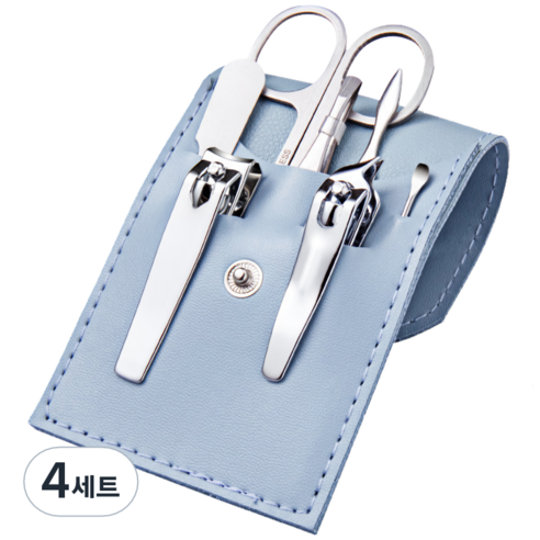 리빙홈디테일 휴대용 손톱깍이 7종 세트, 4세트, 블루