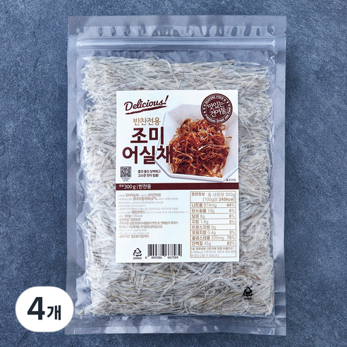 해맑은푸드 반찬전용 조미 어실채, 4개, 300g