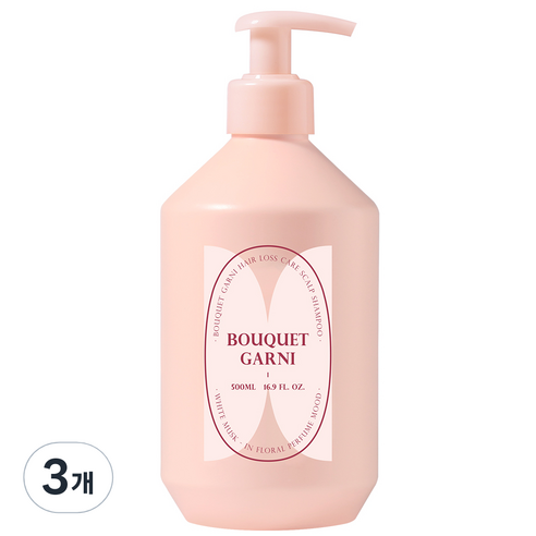 부케가르니 탈모증상케어 두피 샴푸 화이트머스크, 3개, 500ml