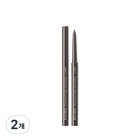 더샘 에코 소울 파워프루프 초슬림 아이라이너 0.1g, 애쉬 블랙, 2개