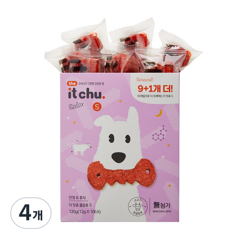 더잇츄 덴탈 개껌 꿀잠츄 안정 S 10p, 4개