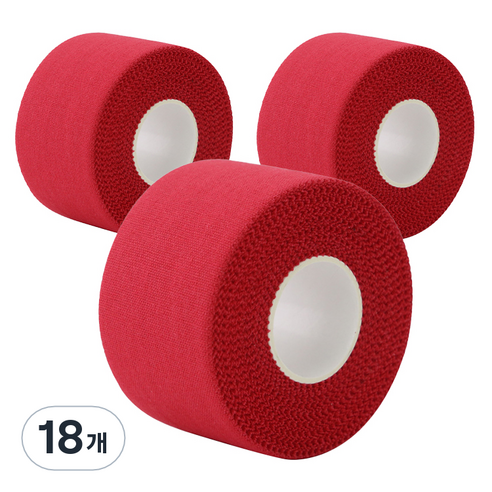 크리다 KRIDA C-tape 스포츠 테이프 레드 3.8cm x 9.1m, 18개, 1개입