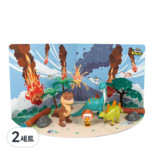 대영 뽀로로 공룡 플레이 세트 미니 동물피규어, 2세트