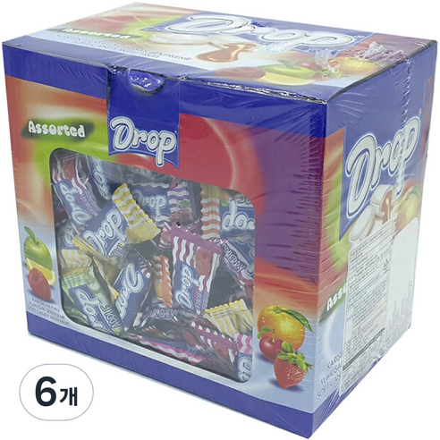 드롭 어소티트 소프트캔디 6가지맛, 1kg, 6개