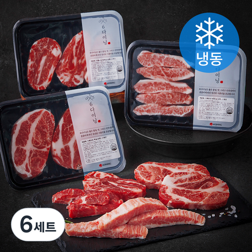 6다이닝 이베리코 황제살 180g + 항정살 180g + 목살 180g 세트 (냉동), 6세트