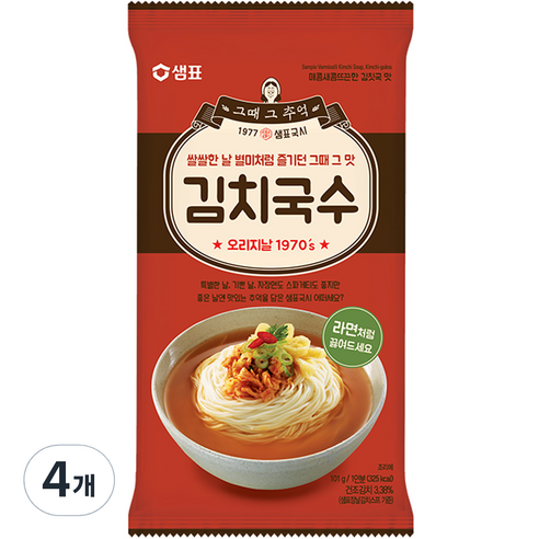 샘표 김치국수, 101g, 4개