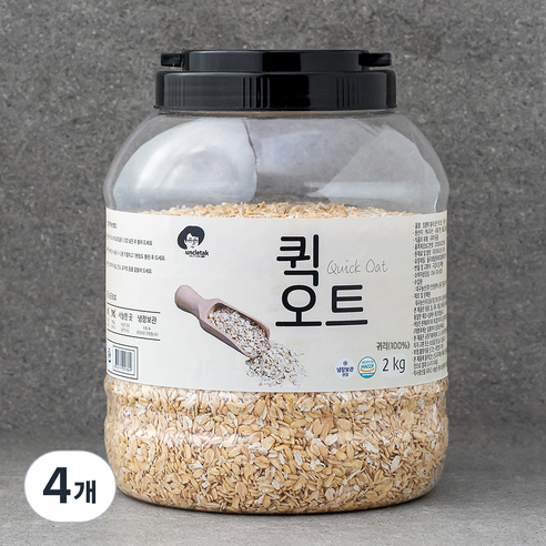 엉클탁 고소한 퀵 오트밀, 2kg, 4개