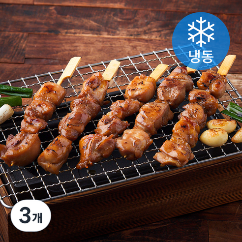 마늘간장 닭다리 순살꼬치 (냉동), 3개, 400g
