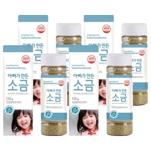 베베푸드 아빠가 만든 소금 120g, 천일염, 4개