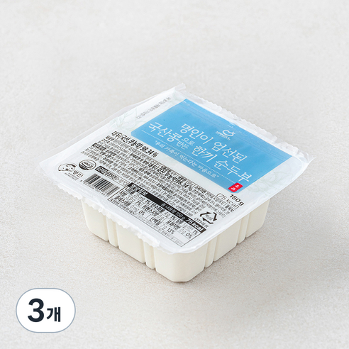 한둘 명인이 엄선된 국산콩으로 만든 한끼 순두부, 150g, 3개