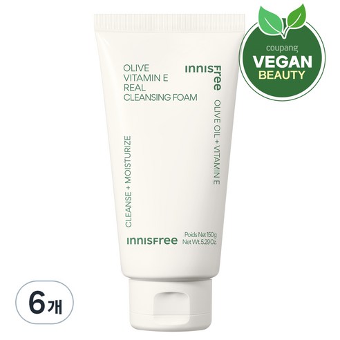 이니스프리 올리브 비타민 E 리얼 클렌징 폼, 6개, 150ml