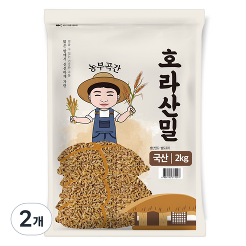 농부곡간 국내산 호라산밀, 2kg, 2개