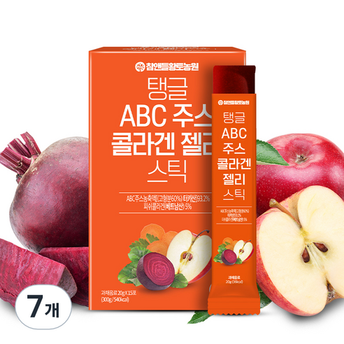 참앤들황토농원 탱글 ABC주스 콜라겐 젤리 스틱 15p, 300g, 7개