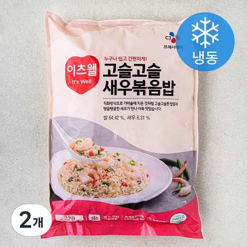 이츠웰 고슬고슬 새우볶음밥 (냉동), 3kg, 2개