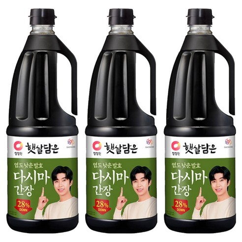 청정원 햇살담은 염도낮춘 발효다시마 간장, 3개, 1.7L